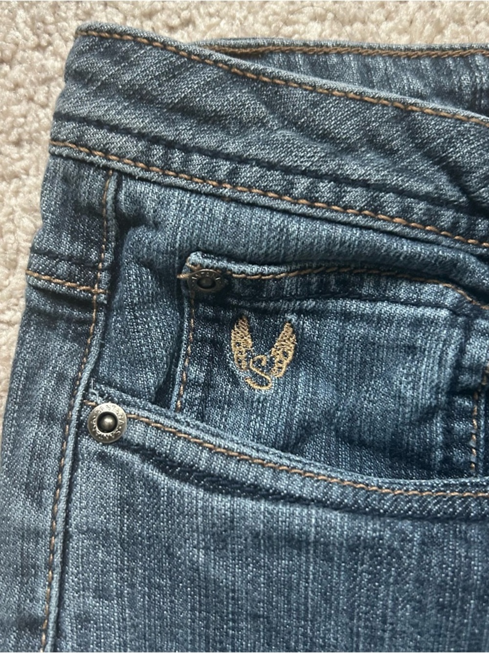 Women’s Gray-Blue Flare Jeans - Picture 4 of 8